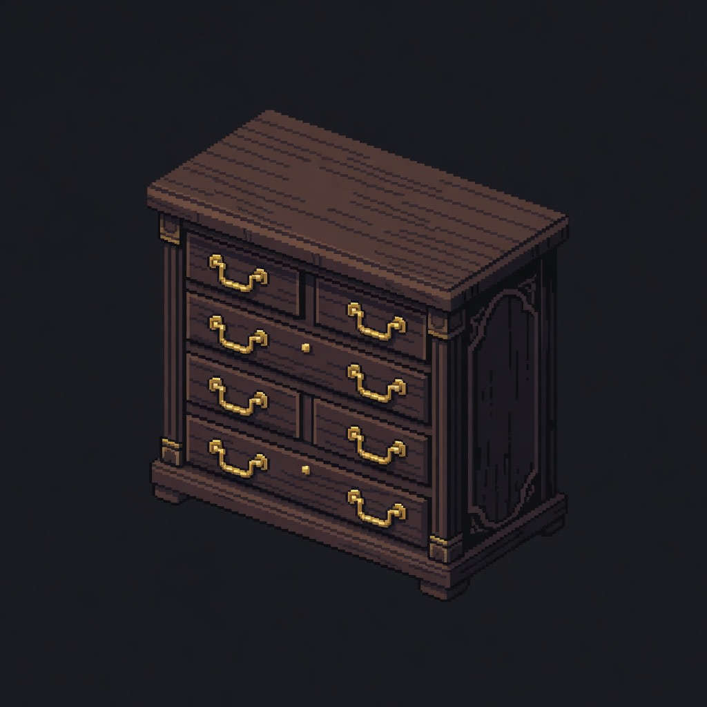 Drawer Cabinet - Pixel Art Top-Down