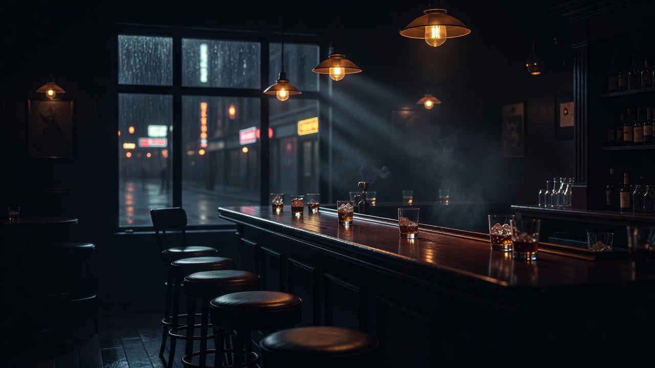 Noir bar interior background