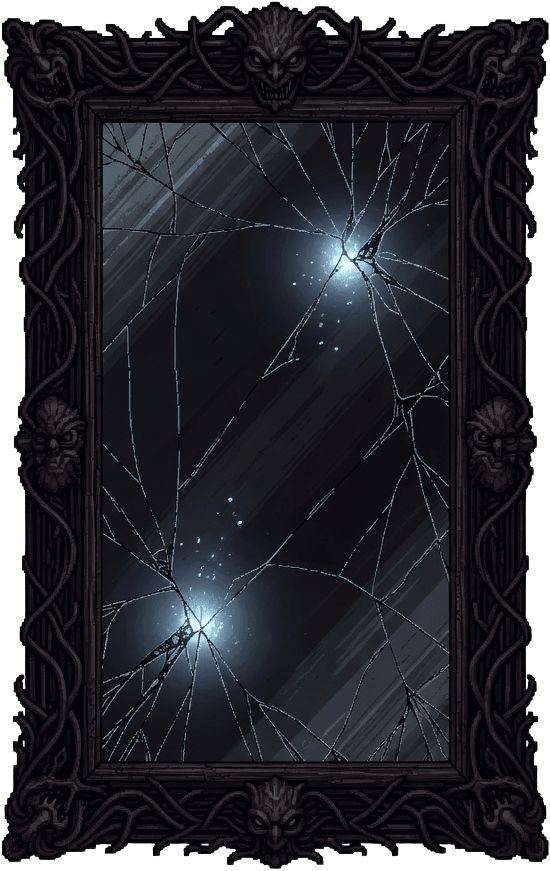 Ornate Dark Mirror - Pixel Art