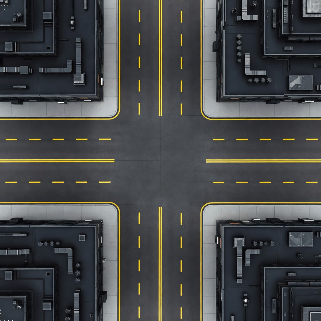 Road Tile - Cross 4way