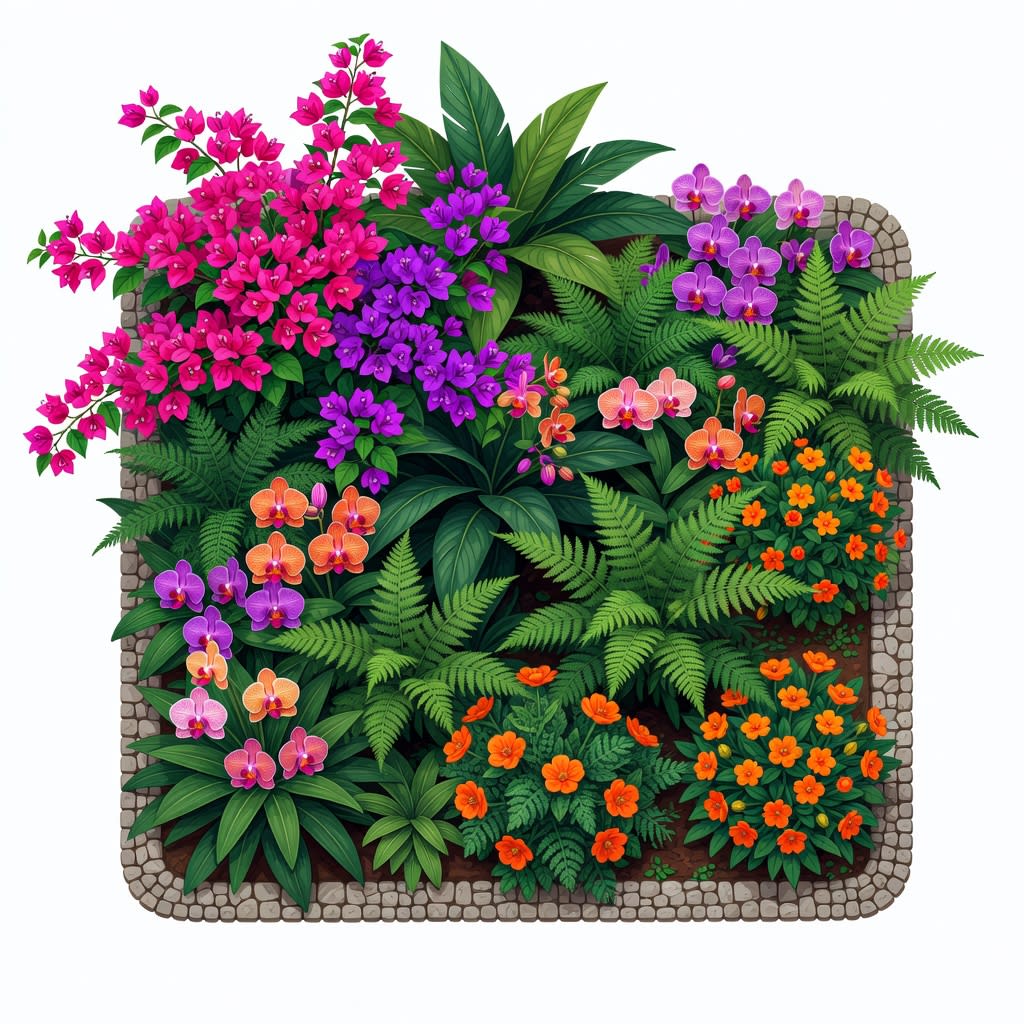 Tropical Flower Beds