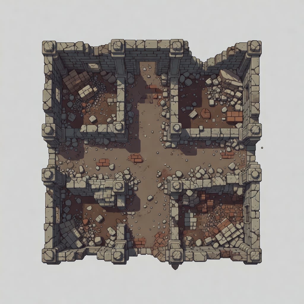Ruins Building - Pixel Art
