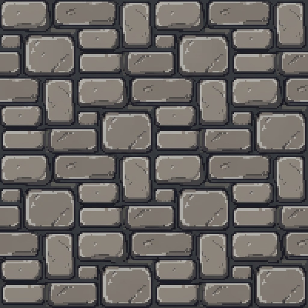 Image: 2D platform game stone brick platform tile, seamle