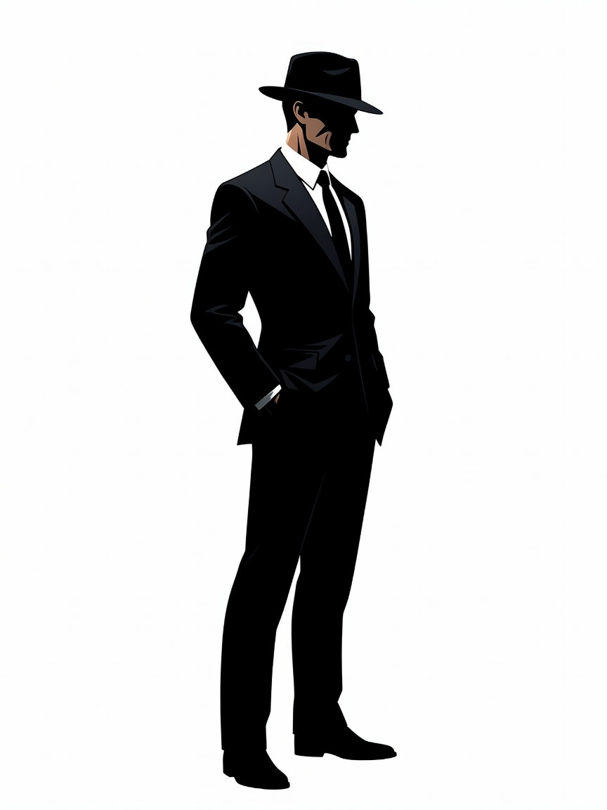 Noir Suited Man Character (2 / 4)