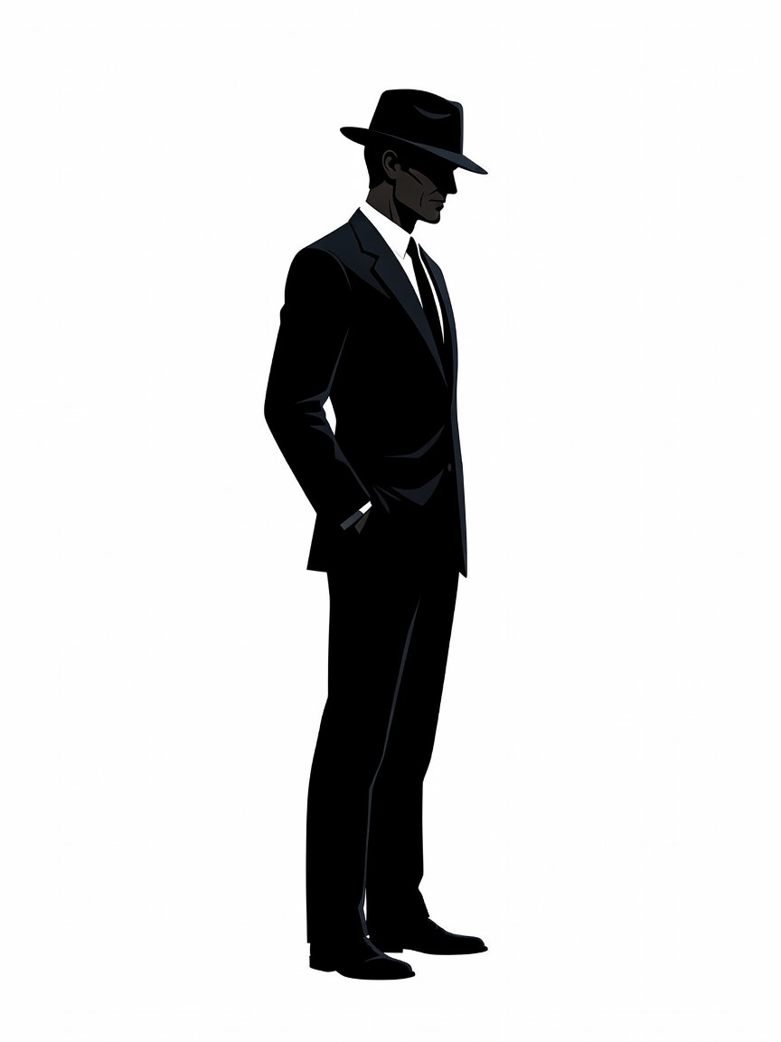 Noir Suited Man Character (4 / 4)