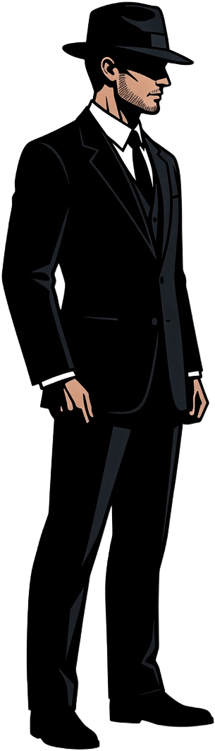 Noir Suited Man Character (3 / 4)