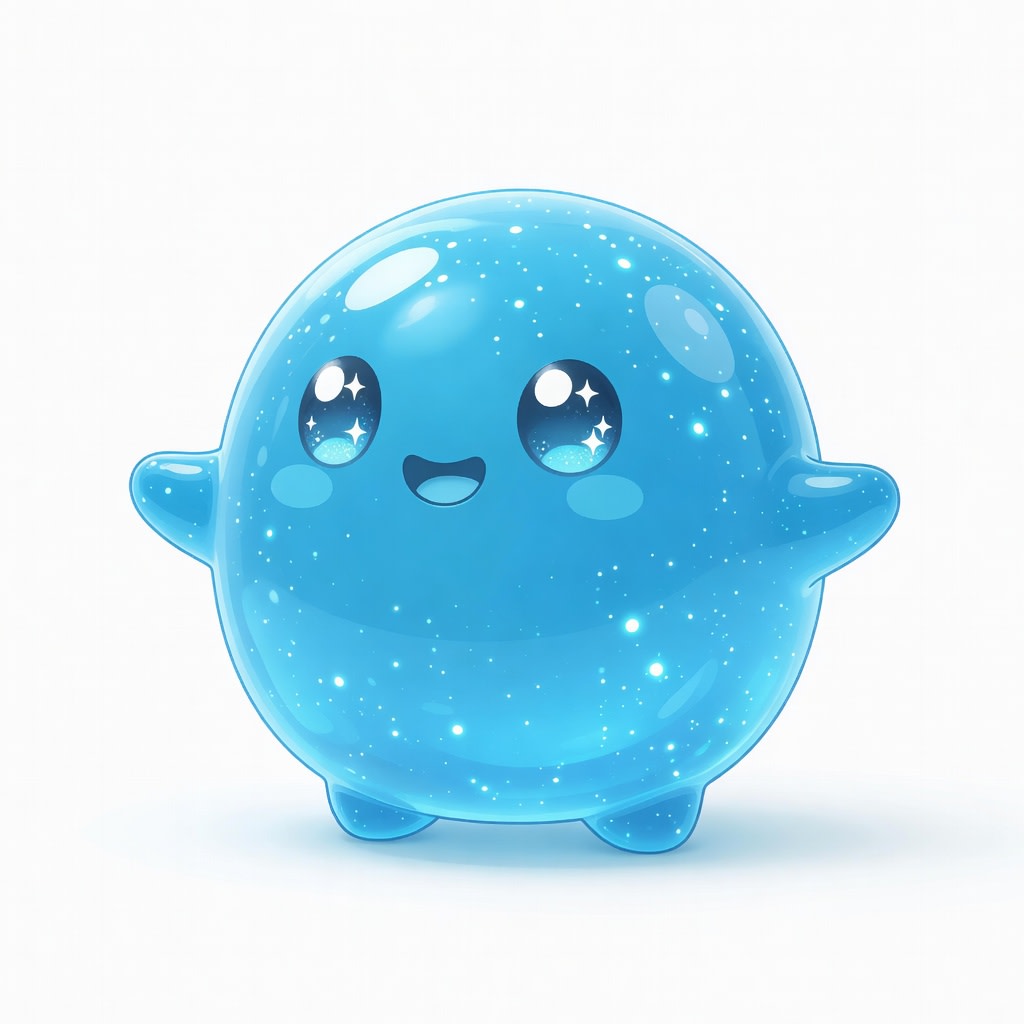 Cyan Slime Kawaii (4 / 4)