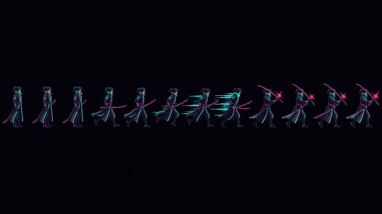 Cyberpunk Operative Sprite Sheet