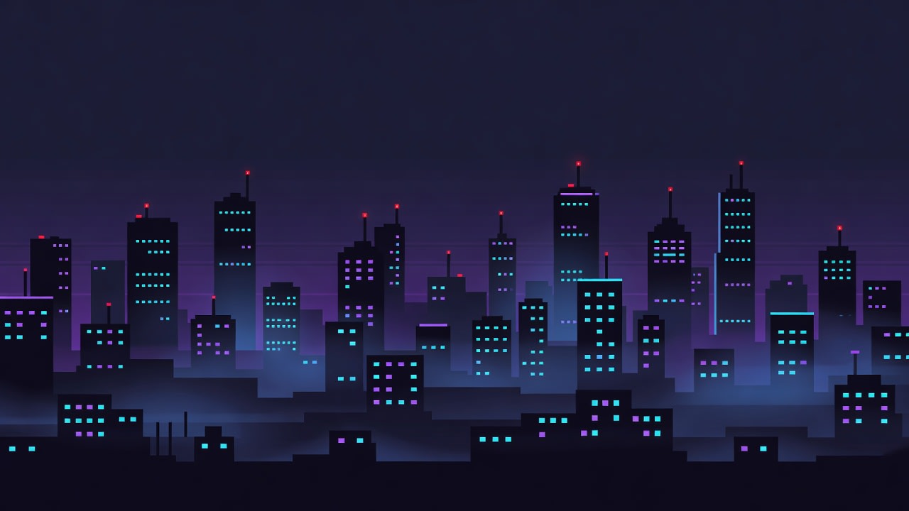 Cyberpunk City Skyline Background