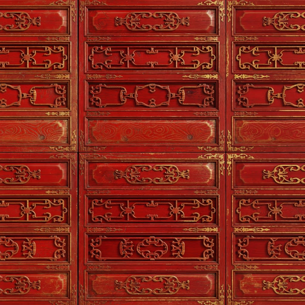 Chinese Red Wall Panel