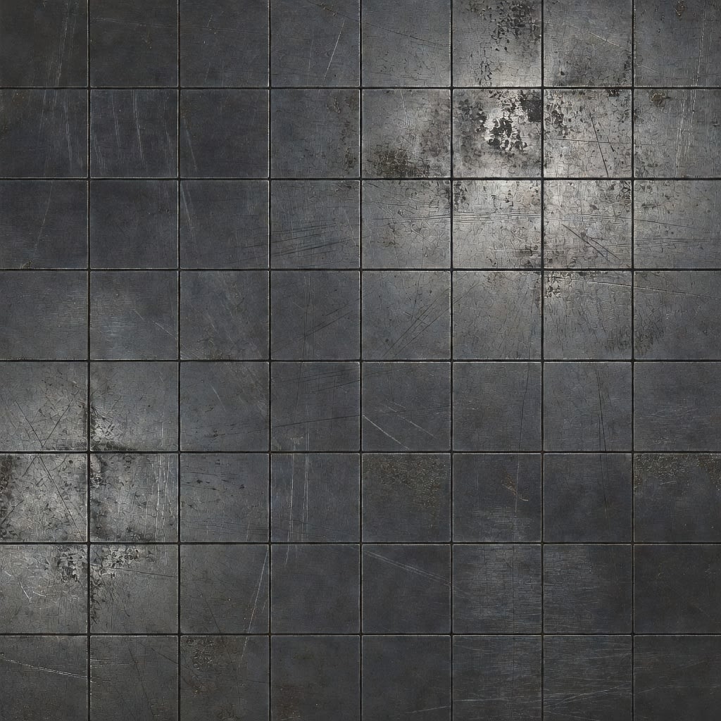 Dark Metallic Grid Floor
