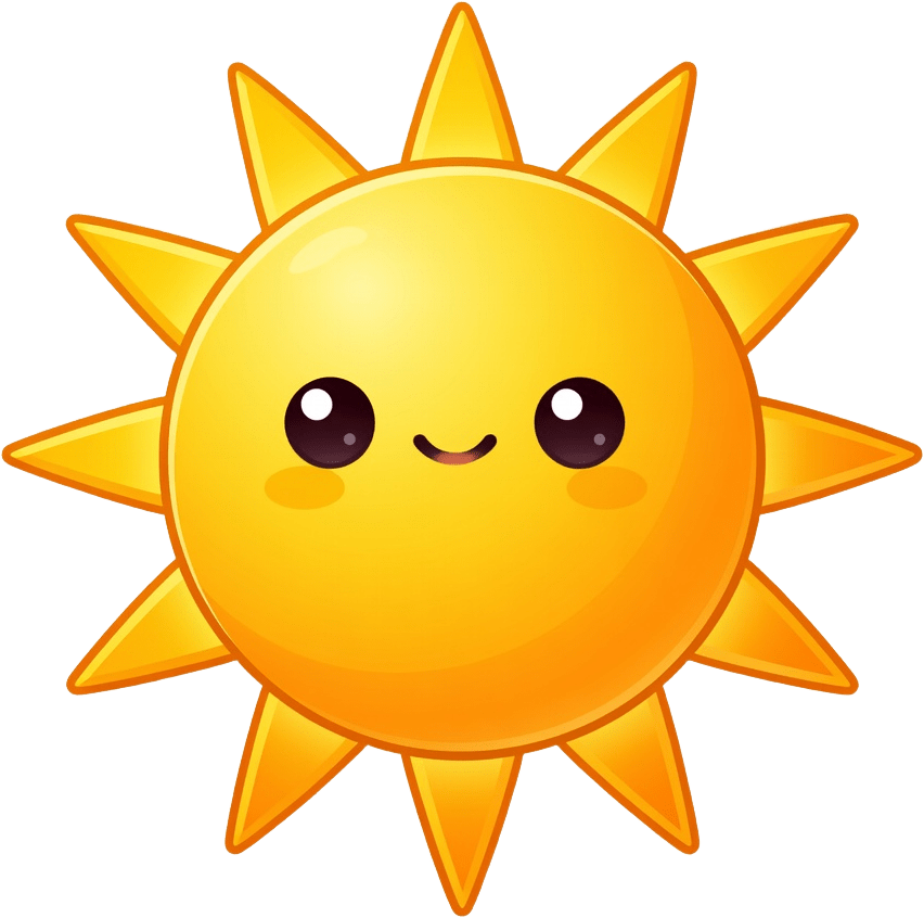Cartoon Sun with Beams