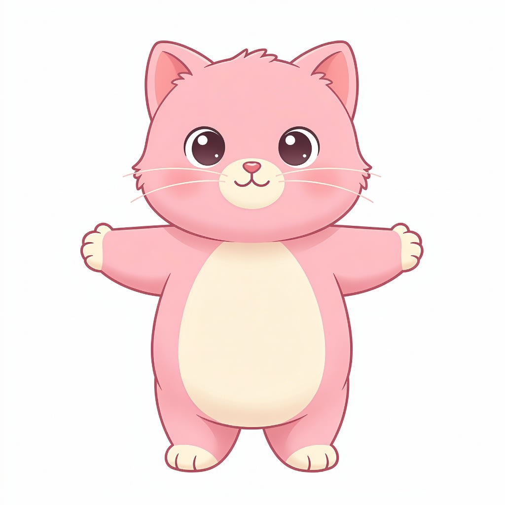 Pink Cat T-Pose Concept