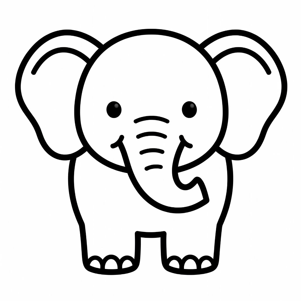 Elephant Line Art