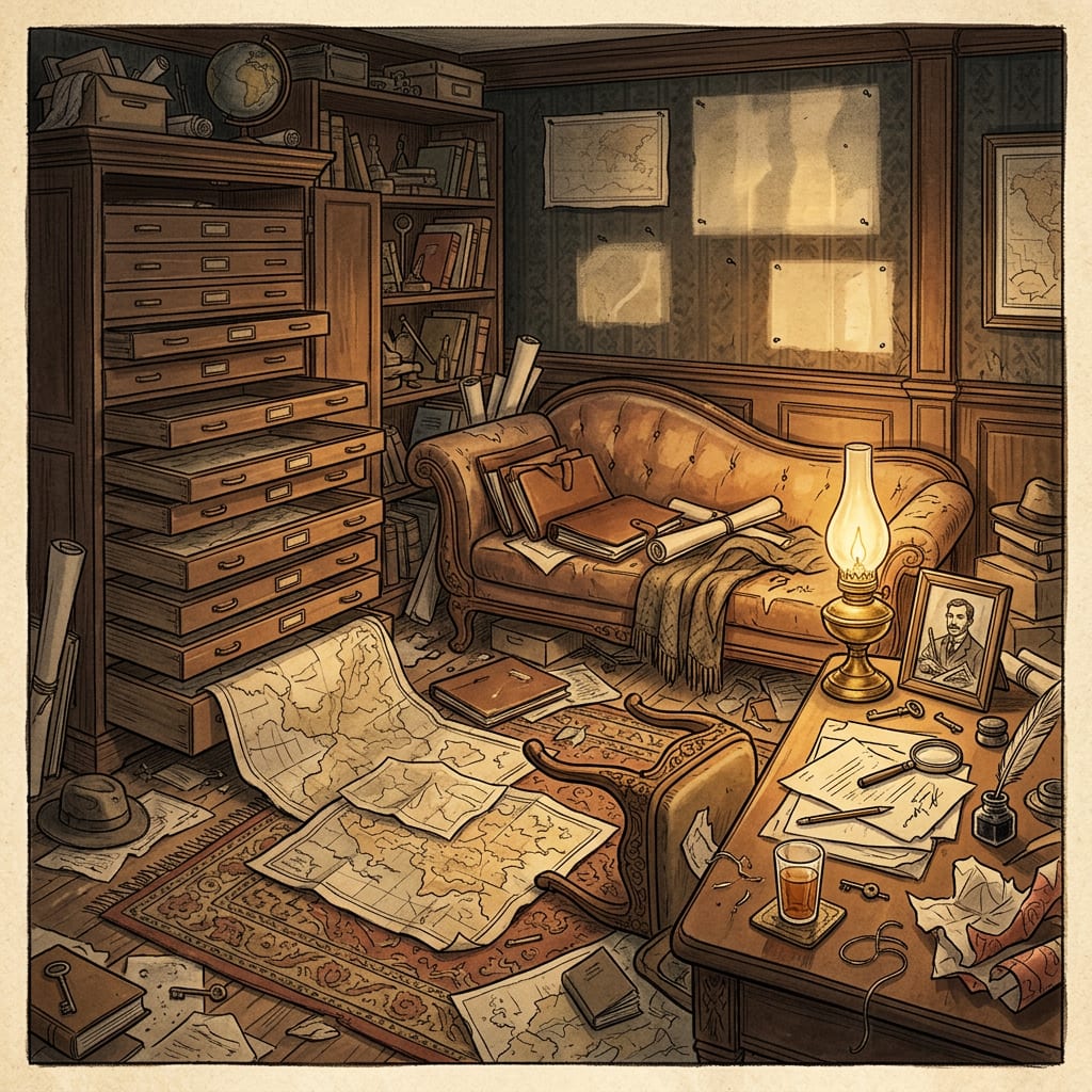 Image: Hand-drawn storybook illustration, tall vertical 9