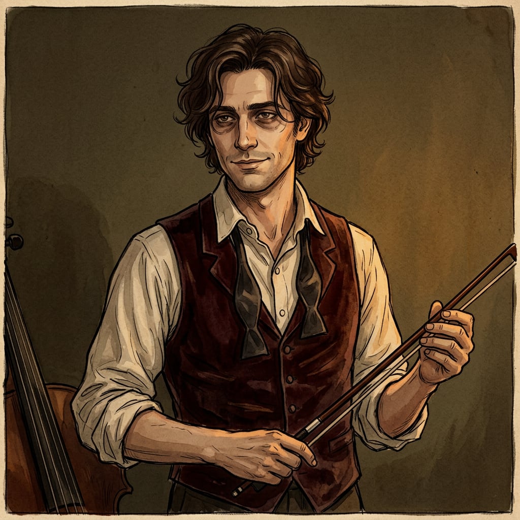 Image: Hand-drawn storybook character portrait, waist-up,