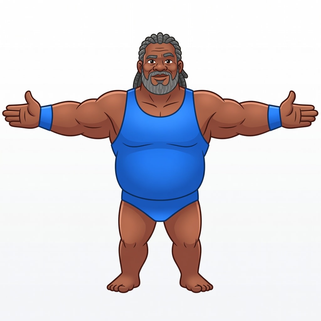 Blue Rasta Wrestler Concept