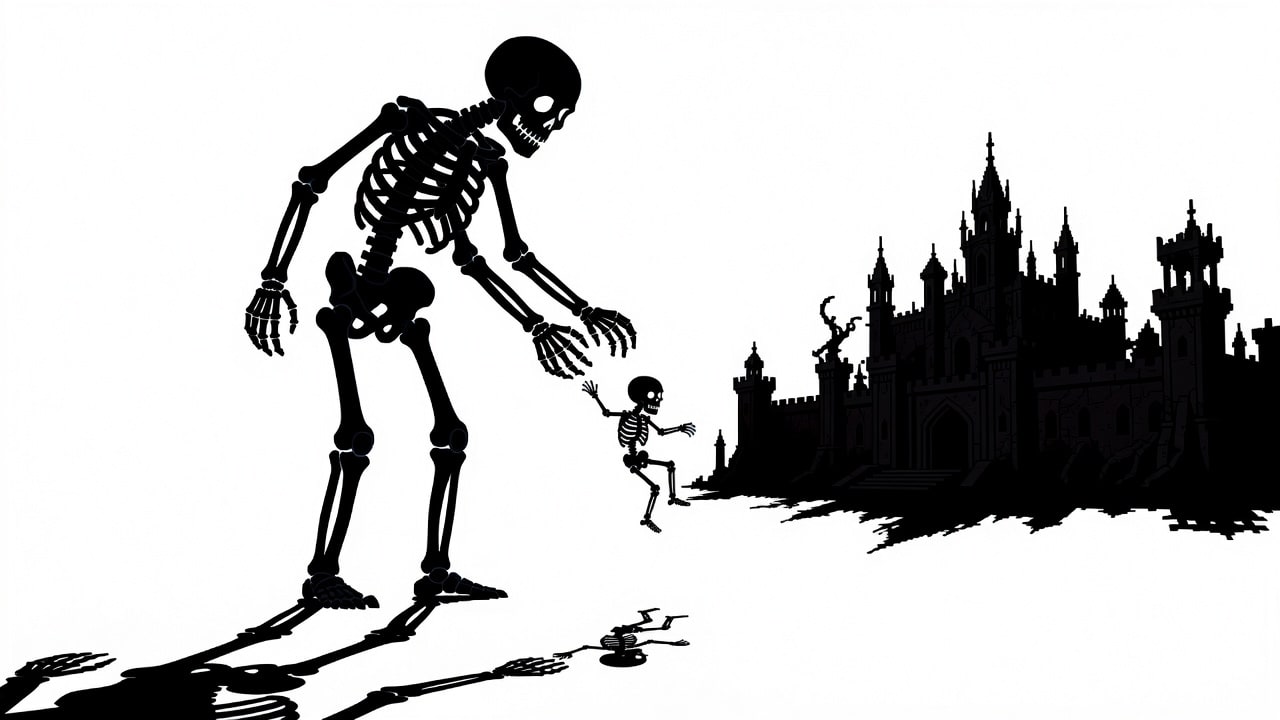 Slide 1 - Skeleton Father Throwing Child (2 / 2)
