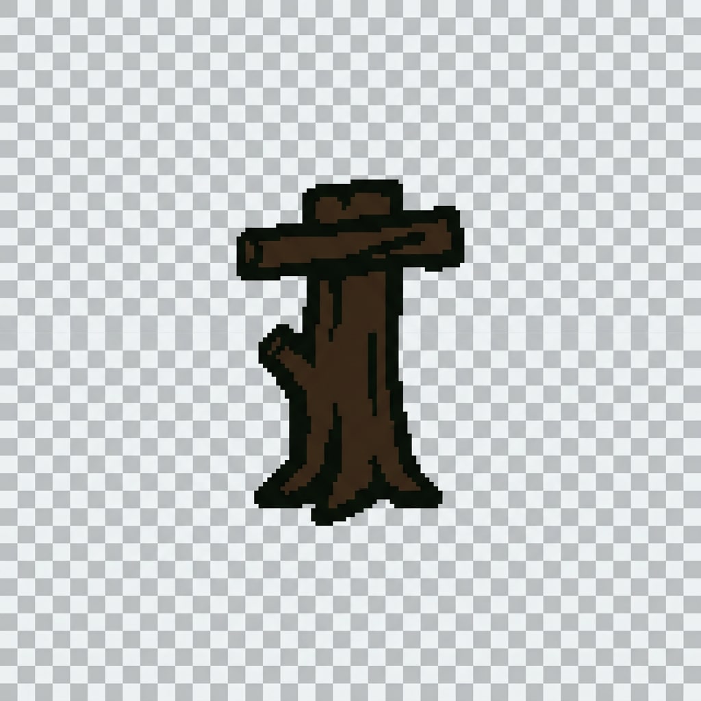 Image: small game sprite tree stump or log goal post mark