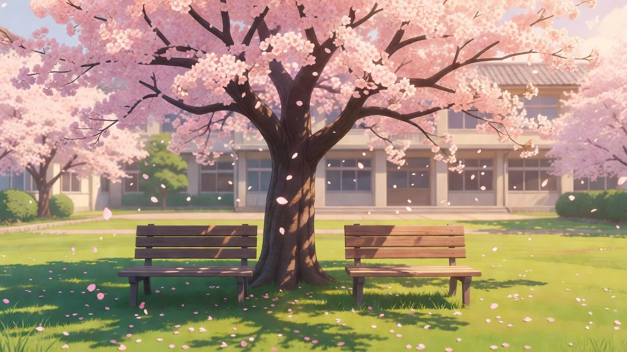 Sakura Courtyard Background