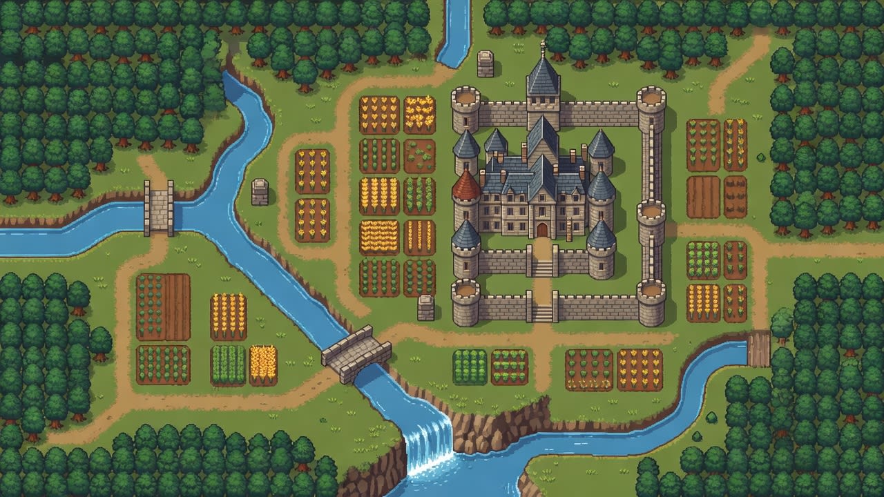 Final Manor Map - Authentic Pixel Art