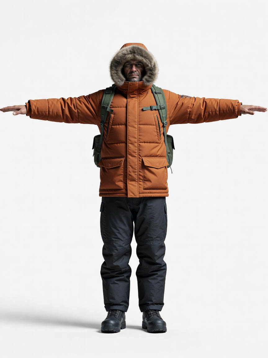 Winter Expedition Man - T-pose concept (2 / 2)