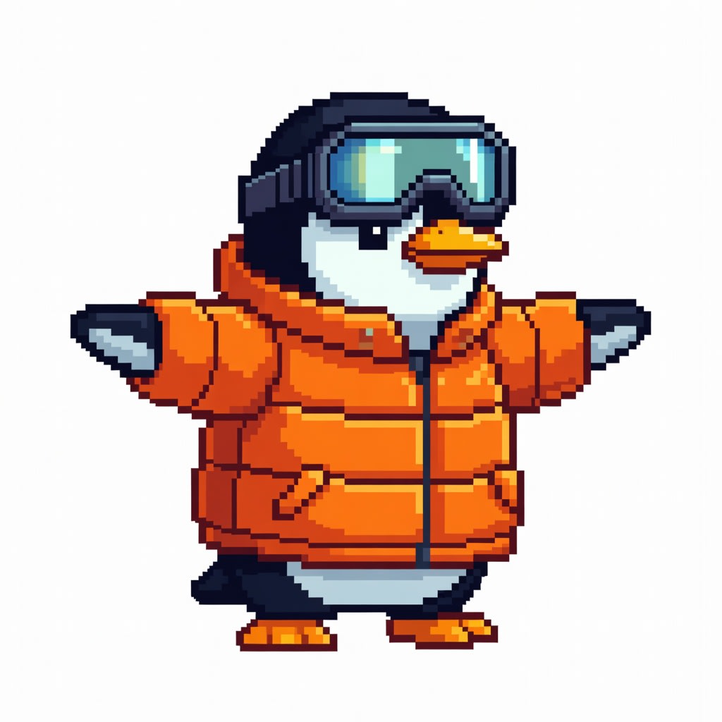 Pixel Ski Penguin