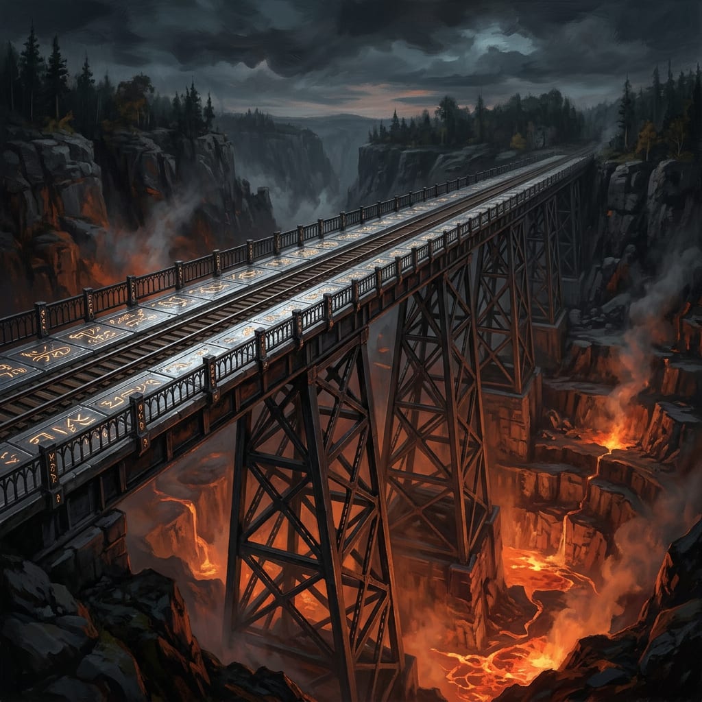 Image: Painterly matte-painting concept art, dark-fantasy