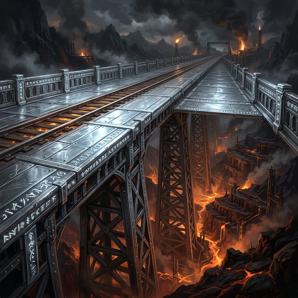 Image: Painterly matte-painting concept art, dark-fantasy
