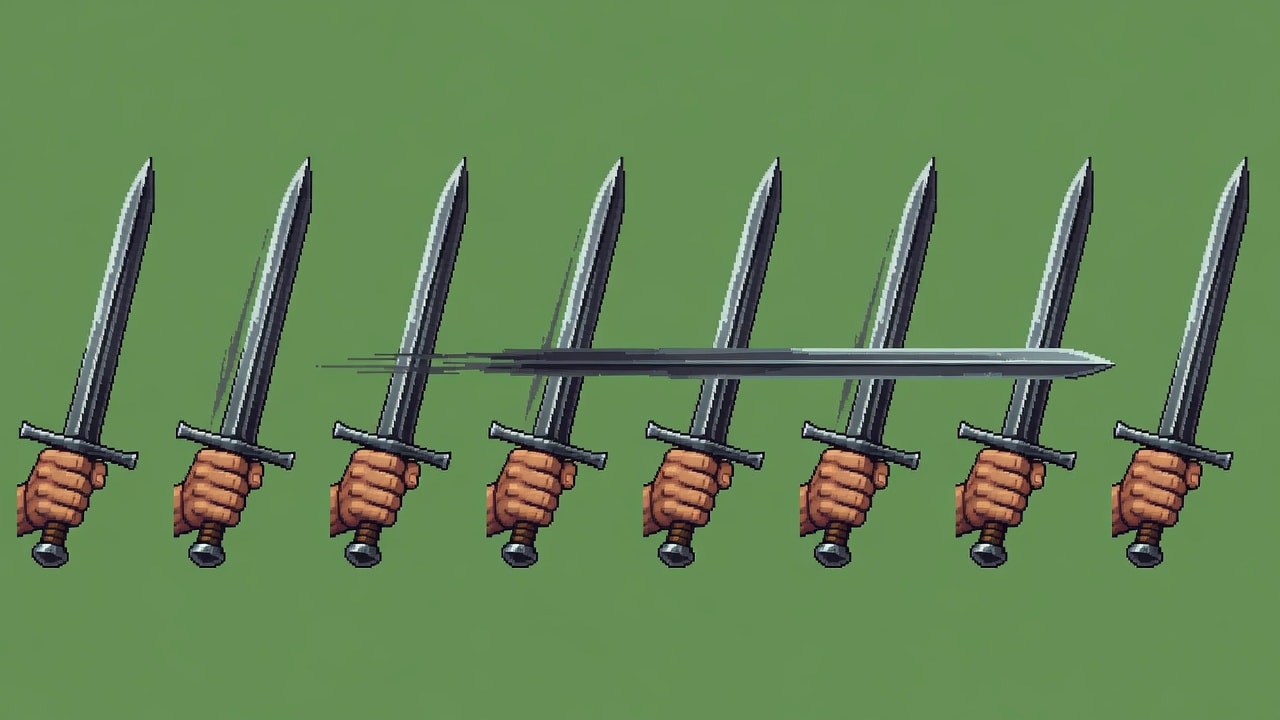 Sword Right Swing Sprite Sheet (1 / 4)