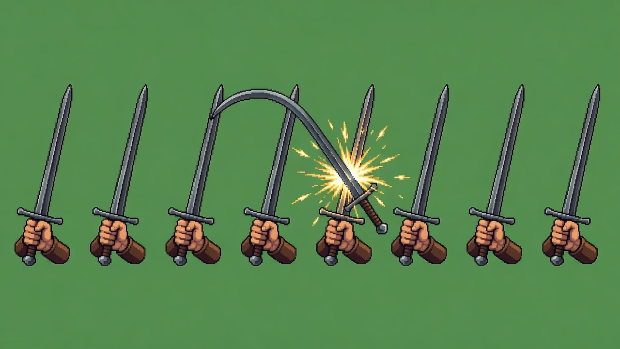 Sword Left Swing Clash Sprite Sheet (2 / 4)