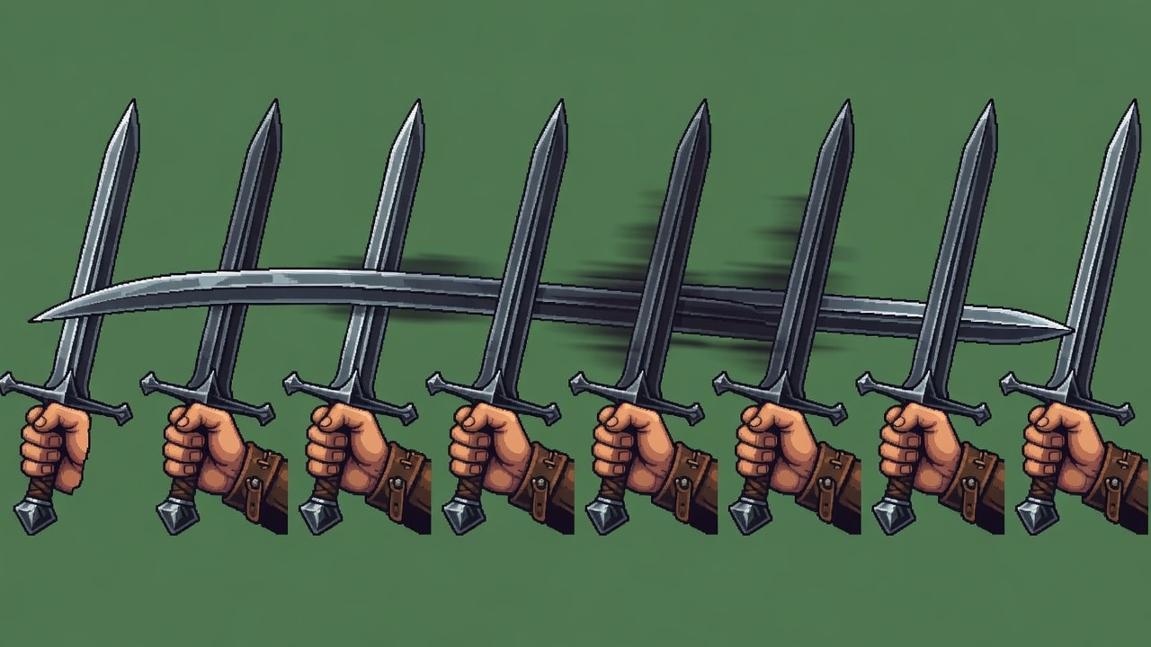 Sword Left Swing Sprite Sheet (3 / 4)