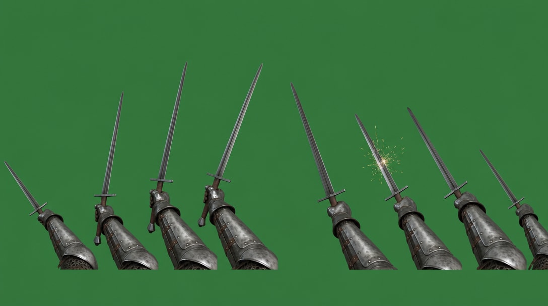 Sword Right Swing Clash Sprite Sheet (1 / 2)
