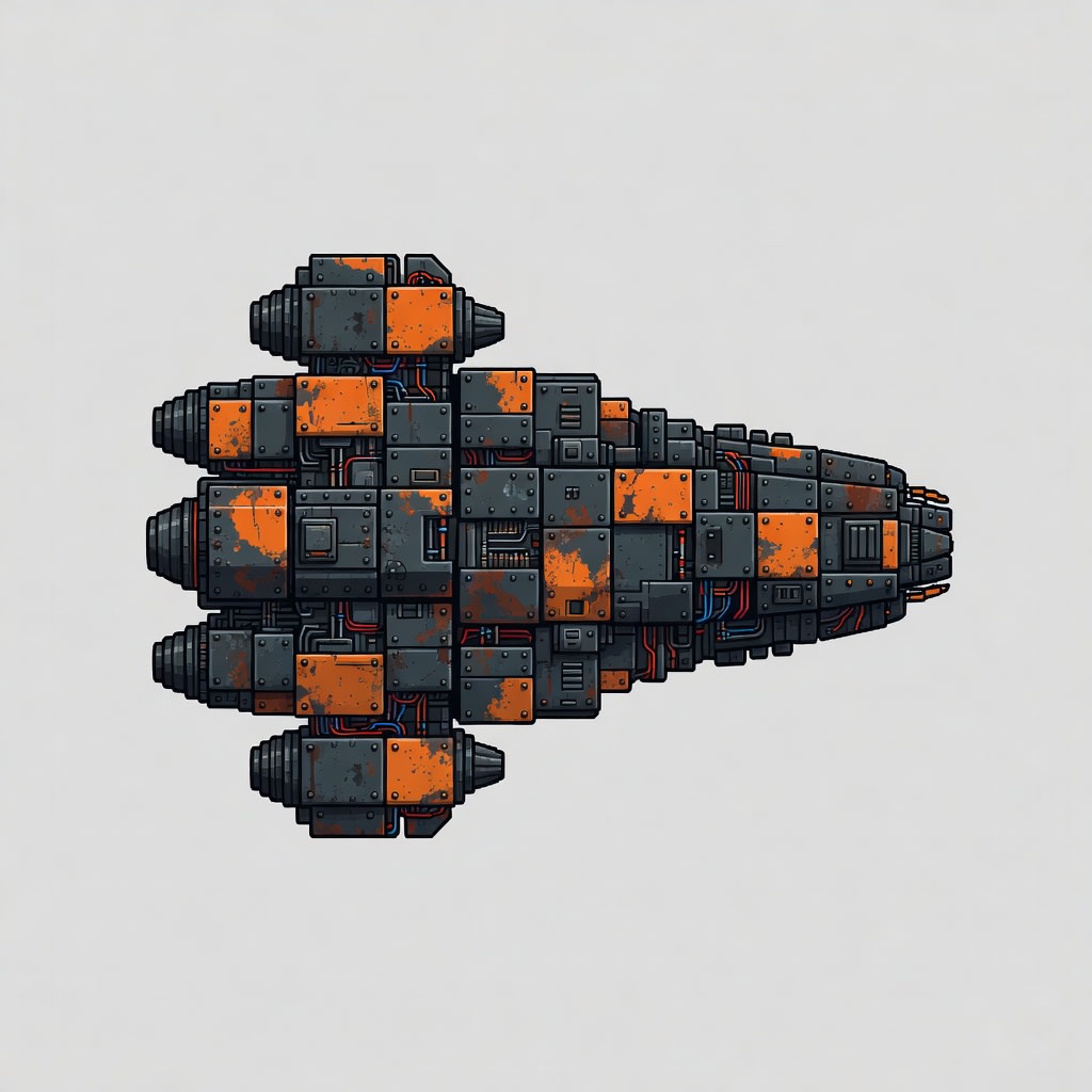 Player Ship Top-Down No Thrust (3 / 4)