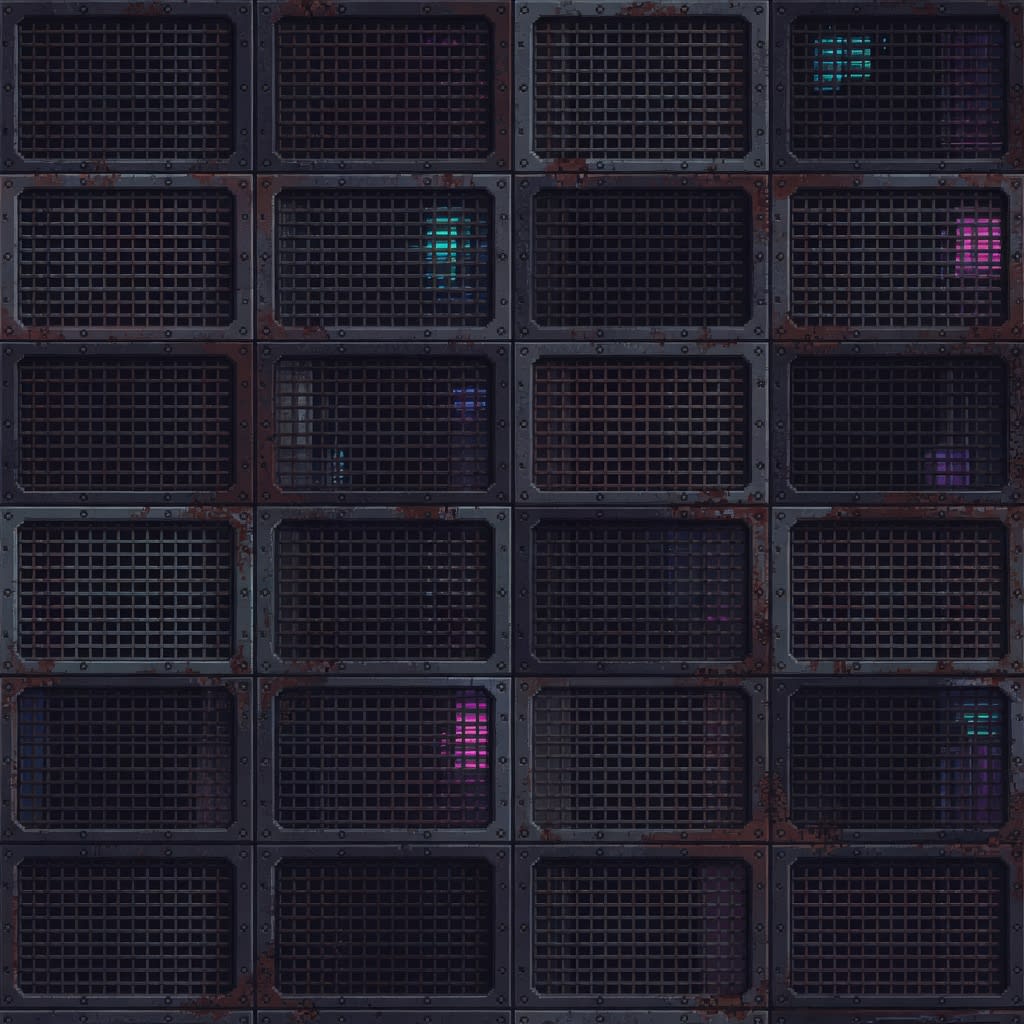 Cyberpunk Floor - Metal Grate Background