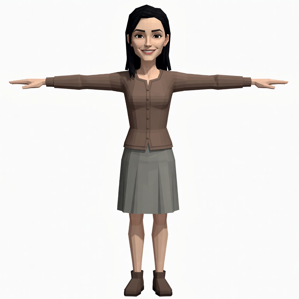 Angela-Inspired Woman - Western European - PS1 Low-Poly (1 / 2)