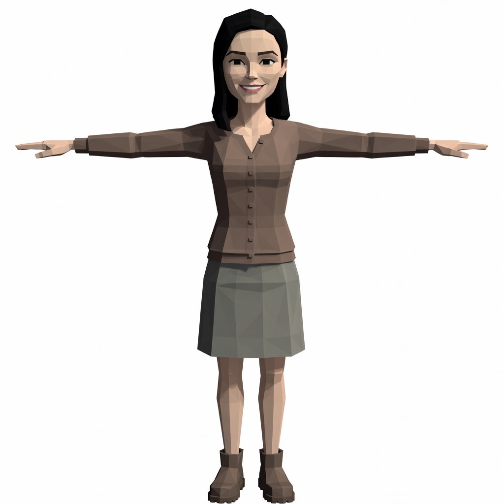 Angela-Inspired Woman - Western European - PS1 Low-Poly (2 / 2)