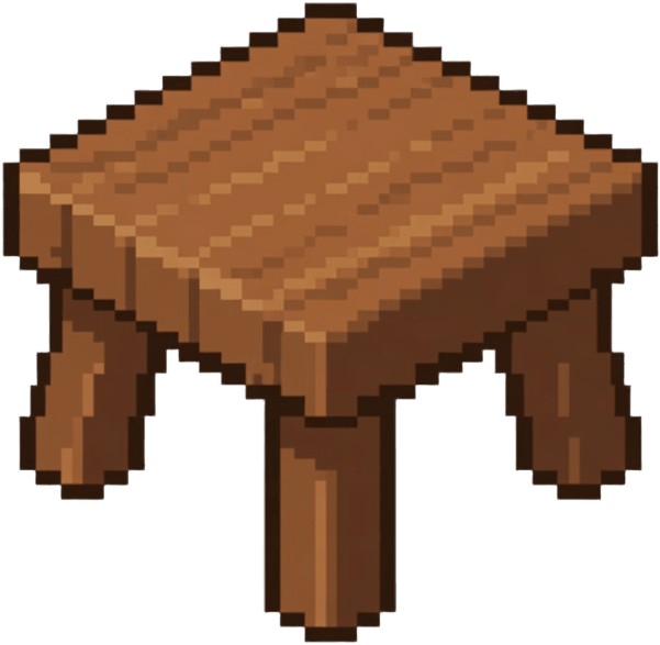 Wooden Stool Top-Down