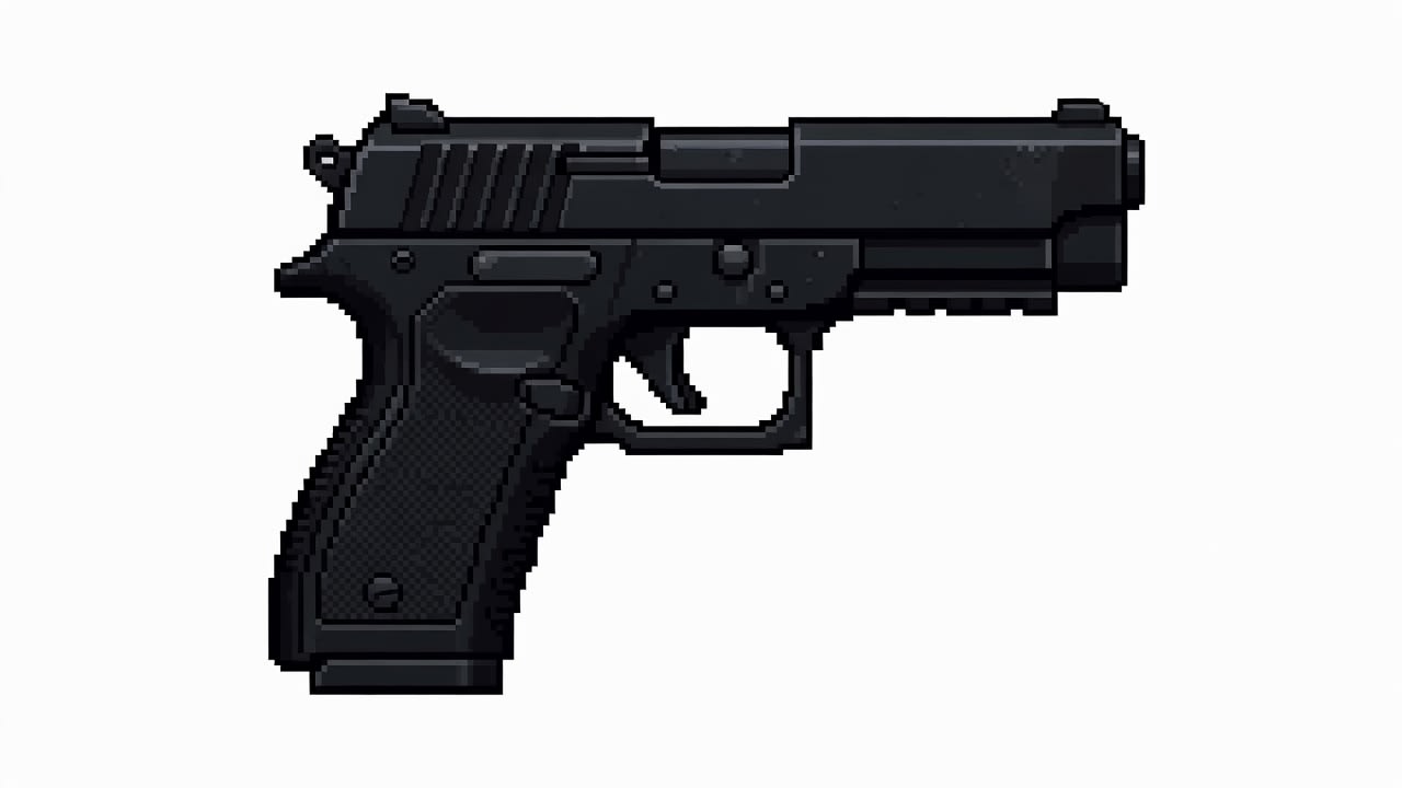 Tactical Pistol - Pixel Art (4 / 4)
