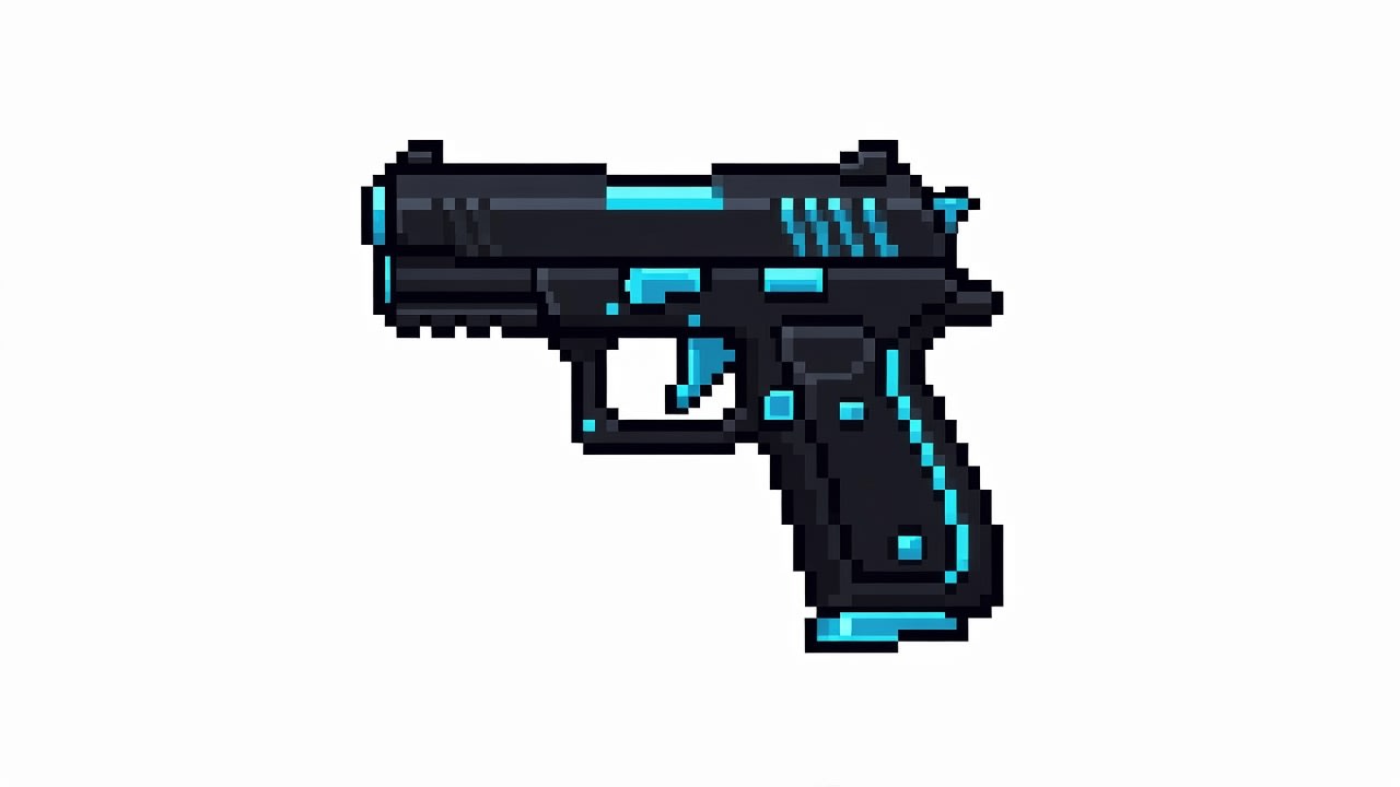 Tactical Pistol - Cute Pixel Art (1 / 4)