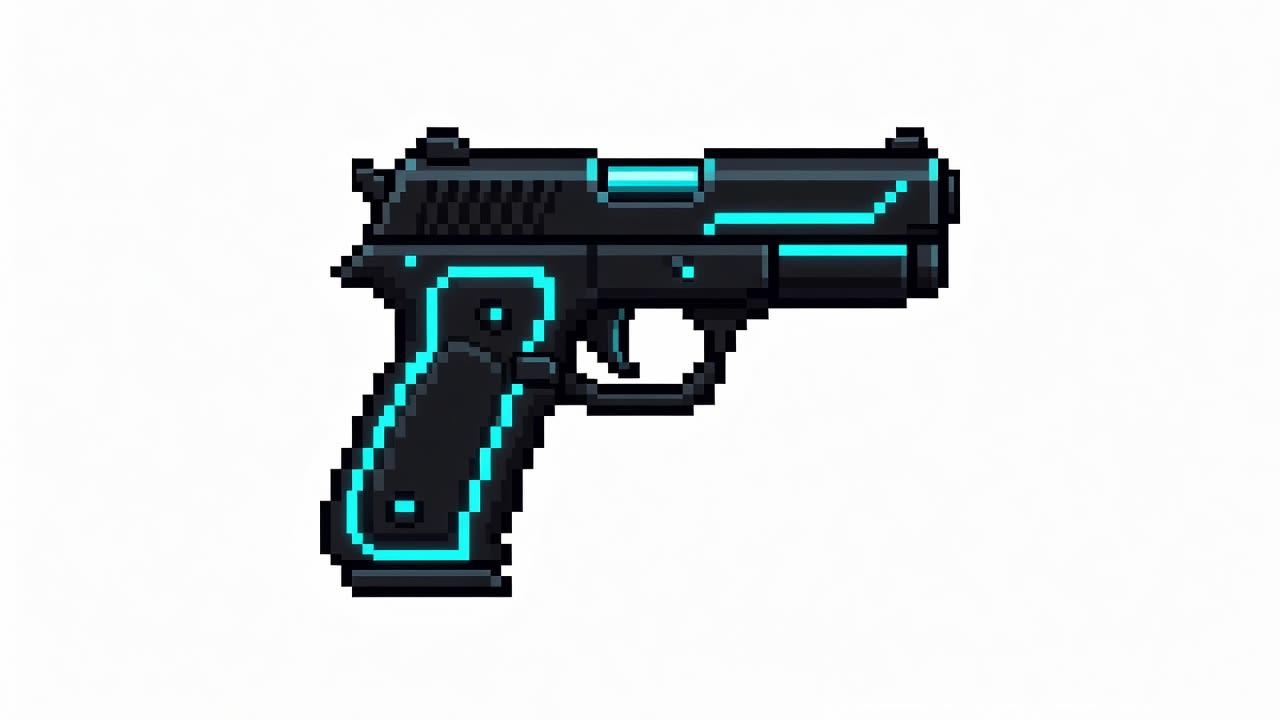 Tactical Pistol - Cute Pixel Art (3 / 4)
