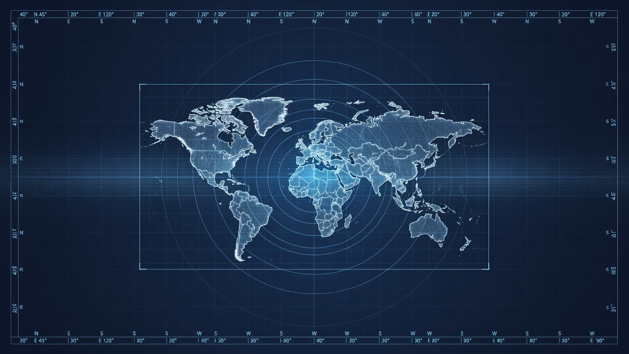 Map Border Style 2 - Radar Grid