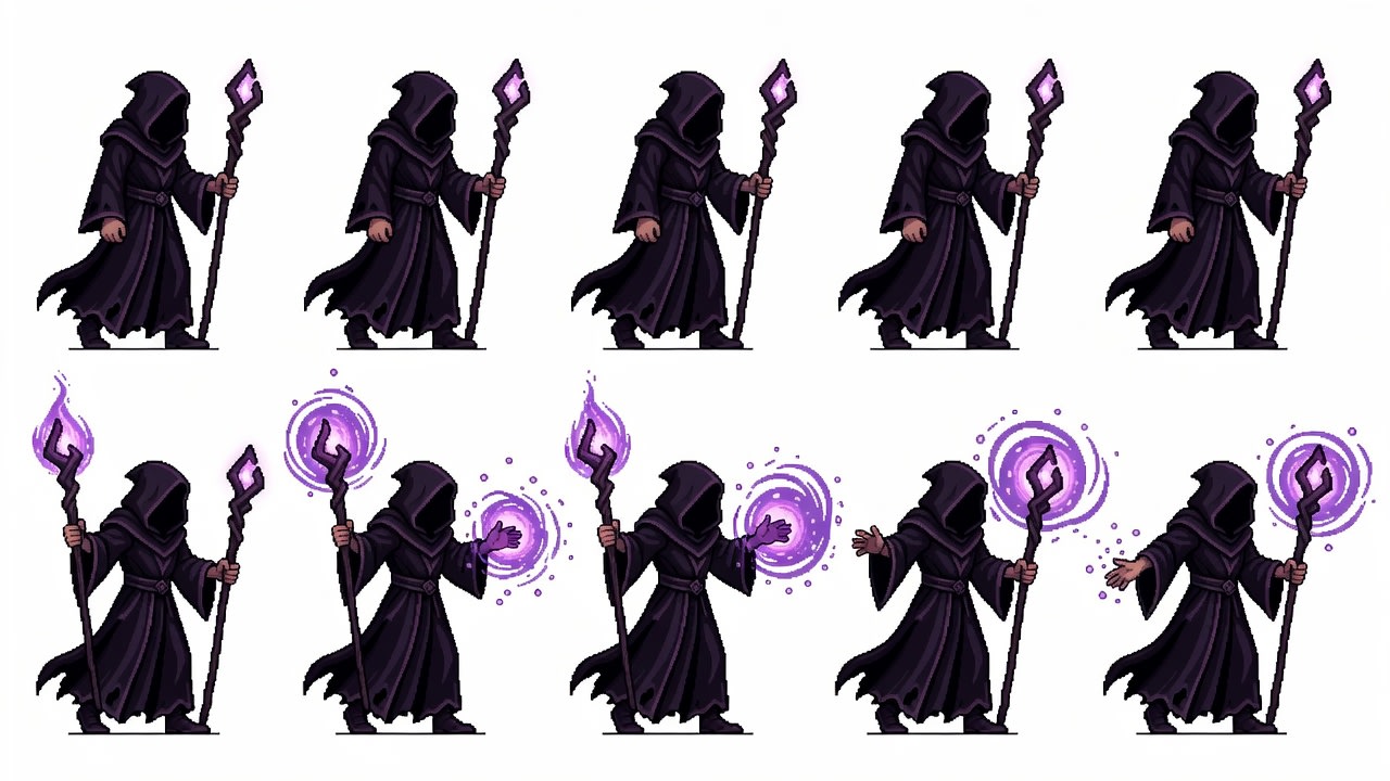 Dark Mage Simple Spritesheet (2 / 2)
