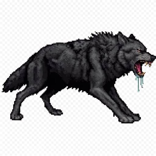 Aggressive Pixel Wolf