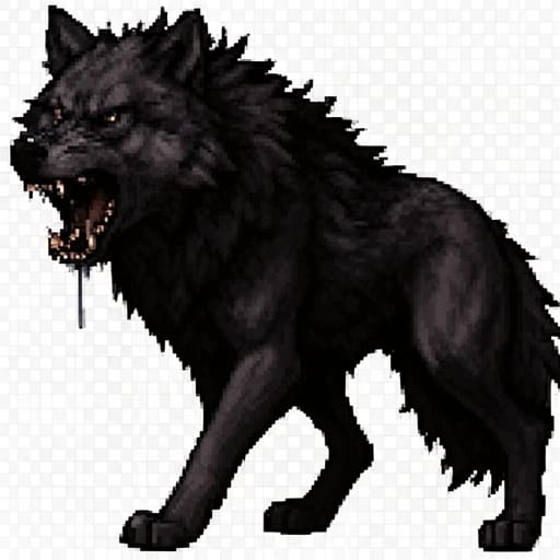 Black Pixel Wolf