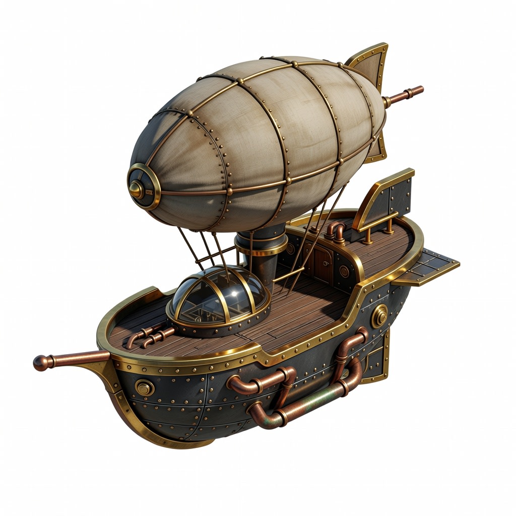 Steampunk Airship Overworld Token - Concept (1 / 2)