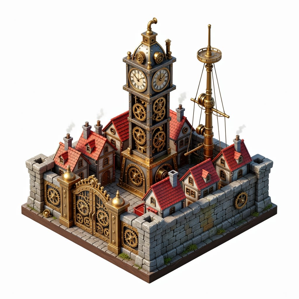 Steampunk Fort Settlement Overworld Token - Concept (2 / 2)