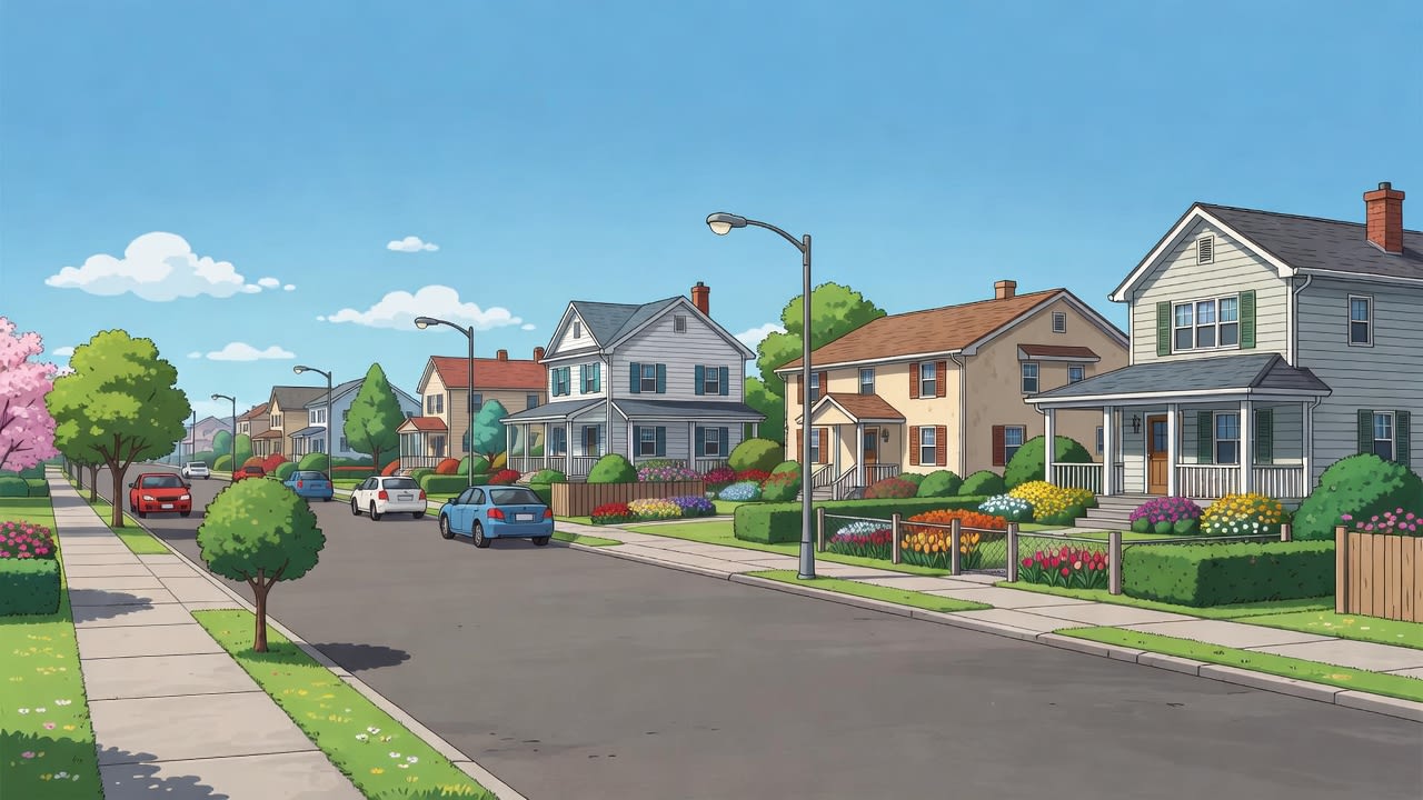 Anime Suburban Street