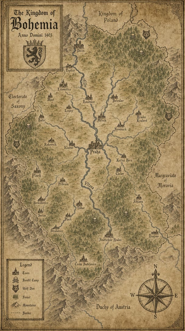 Bohemia Over-Map - Hand-Drawn Cartography (1 / 4)