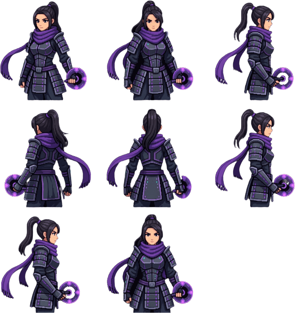 Ninja Assassin - 8-Direction Sprite Sheet (1 / 3)